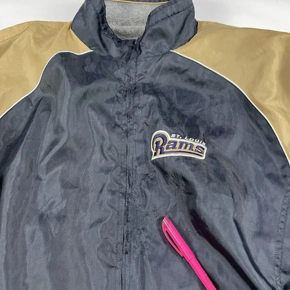 NFL St. Louis Rams Mens Reversible Stadium Jacket Vintage Blue/Gold Size: Large - Picture 16 of 16